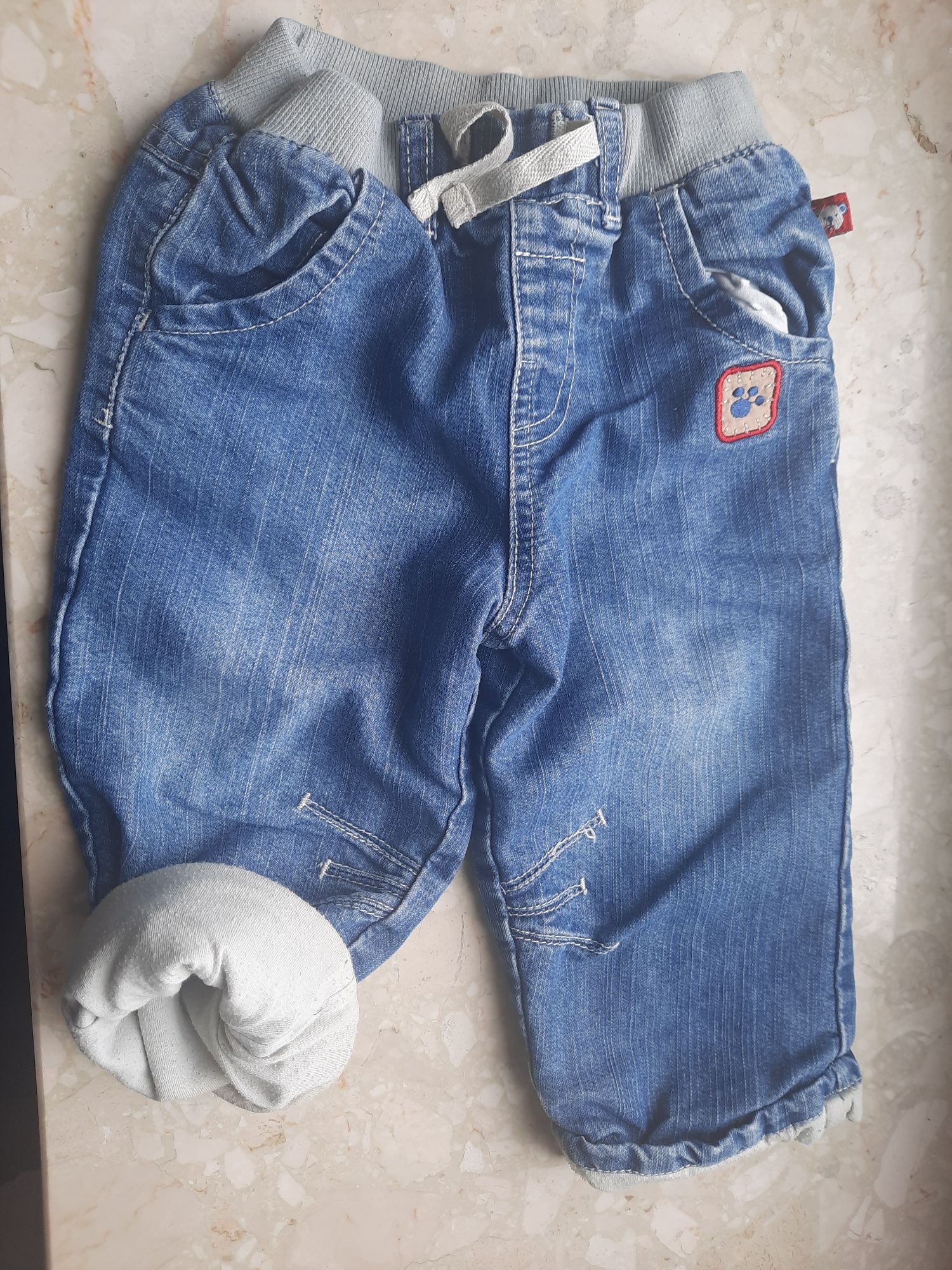 Spodnie jeansowe ocieplane dla chłopca TU r. 74-80