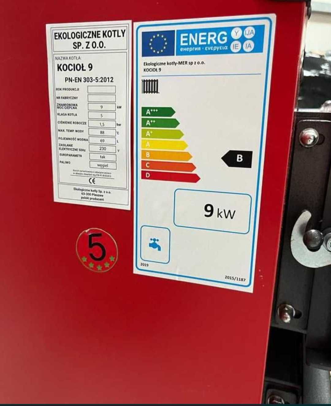 Piec Kocioł 9 kW do 80 m2 na drewno węgiel GRATIS