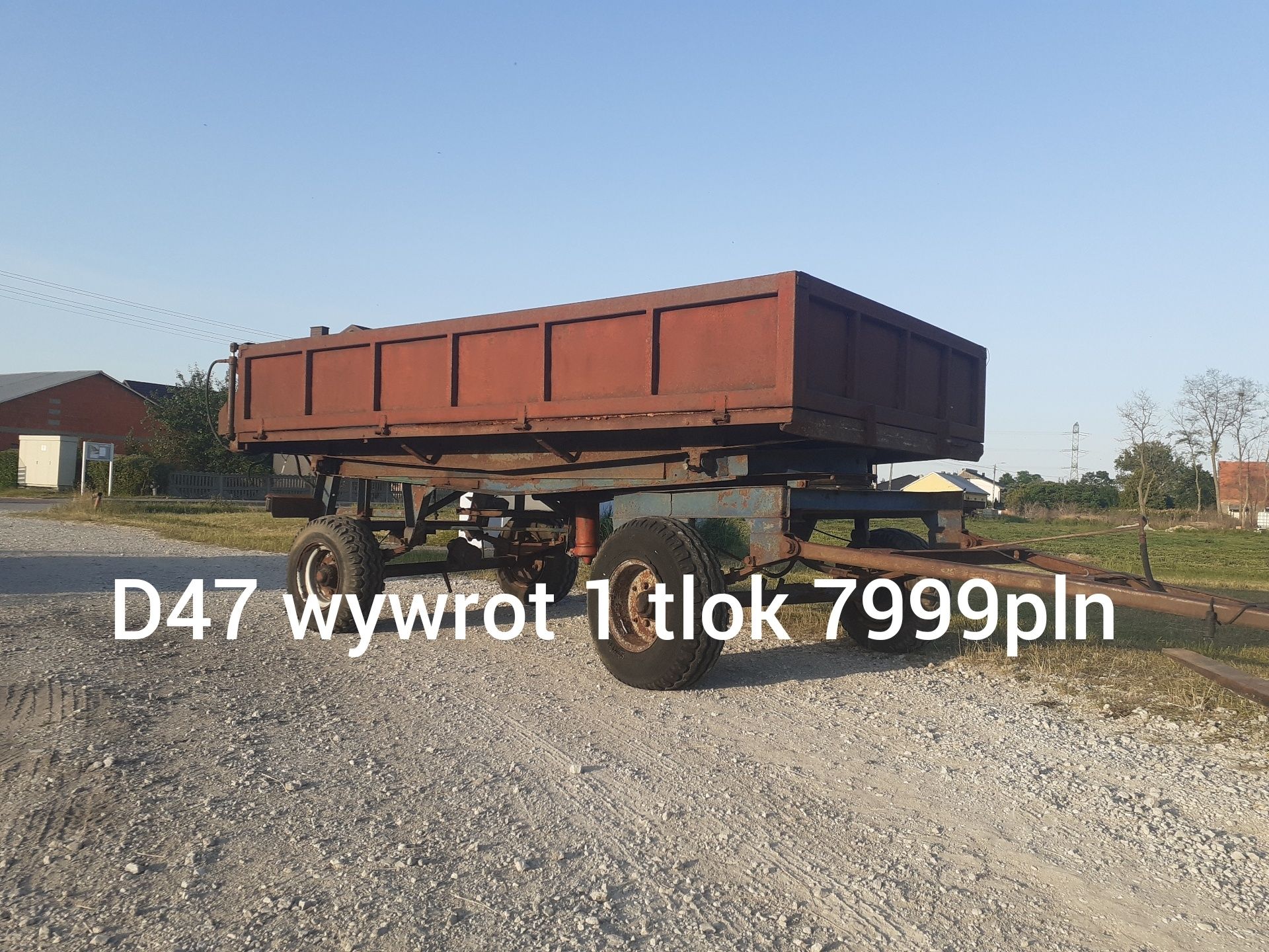 Przyczepa wywrotka d47/d732 jeden tlok krone 9 ton autosan hl 6011