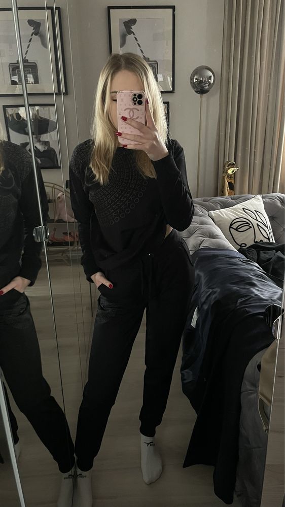 Czarny komplet dresowy Pinko dres set rozmiar 36 S