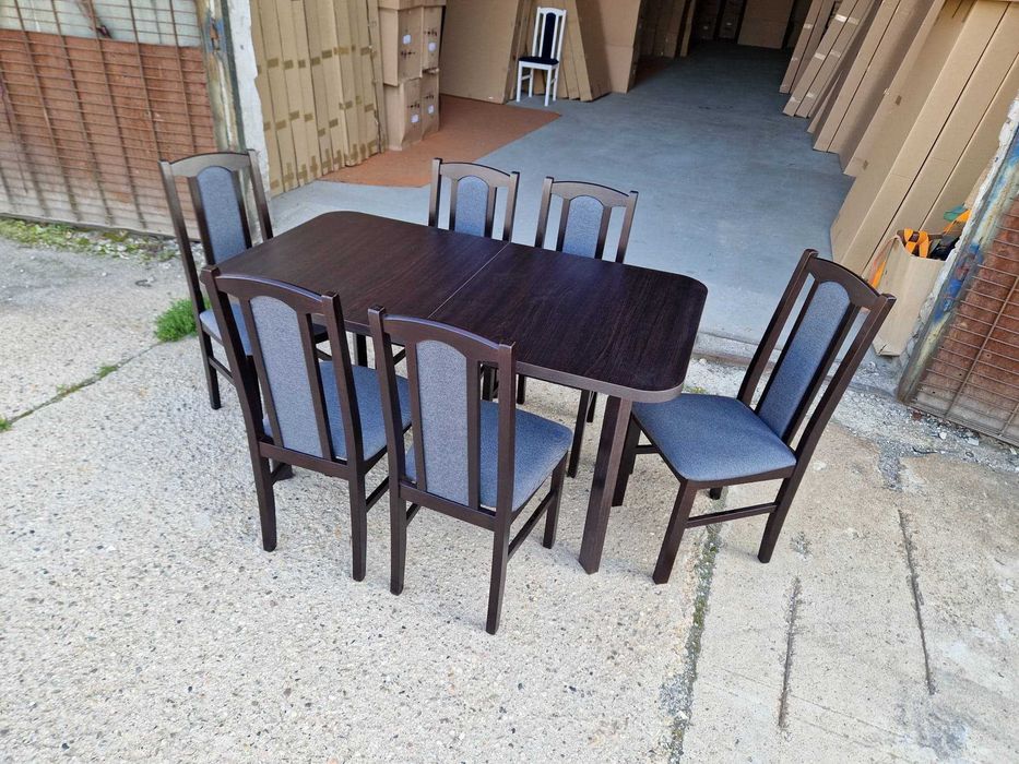 Nowe : STÓŁ + 6 KRZESEŁ, wenge + grafit , transport cała POLSKA