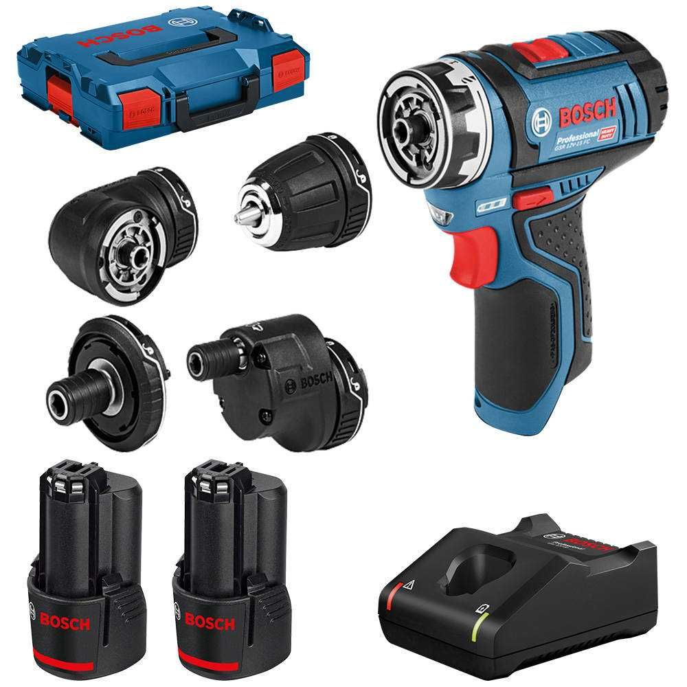 Wiertarko-wkrętarka Bosch GSR 12V-15 FC set FlexiClick 2x2,0Ah L-boxx