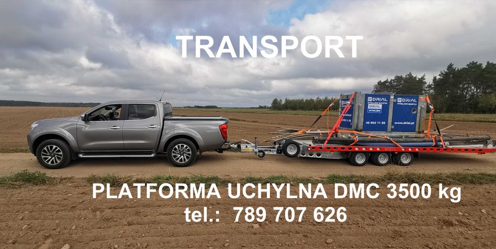 Transport laweta - platforma uchylna 5m 3500 kg dmc