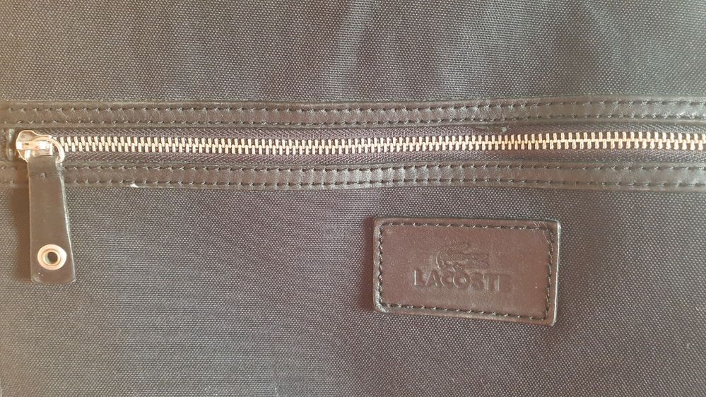 Torba męska czarna lacoste A4 laptop uczelnia biuro jeszcze całkiem OK
