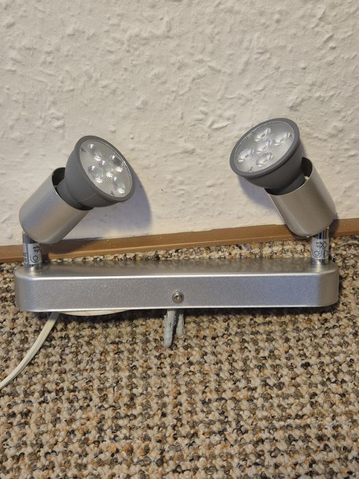 Lampa dwupunktowa Led kinkiet srebrna