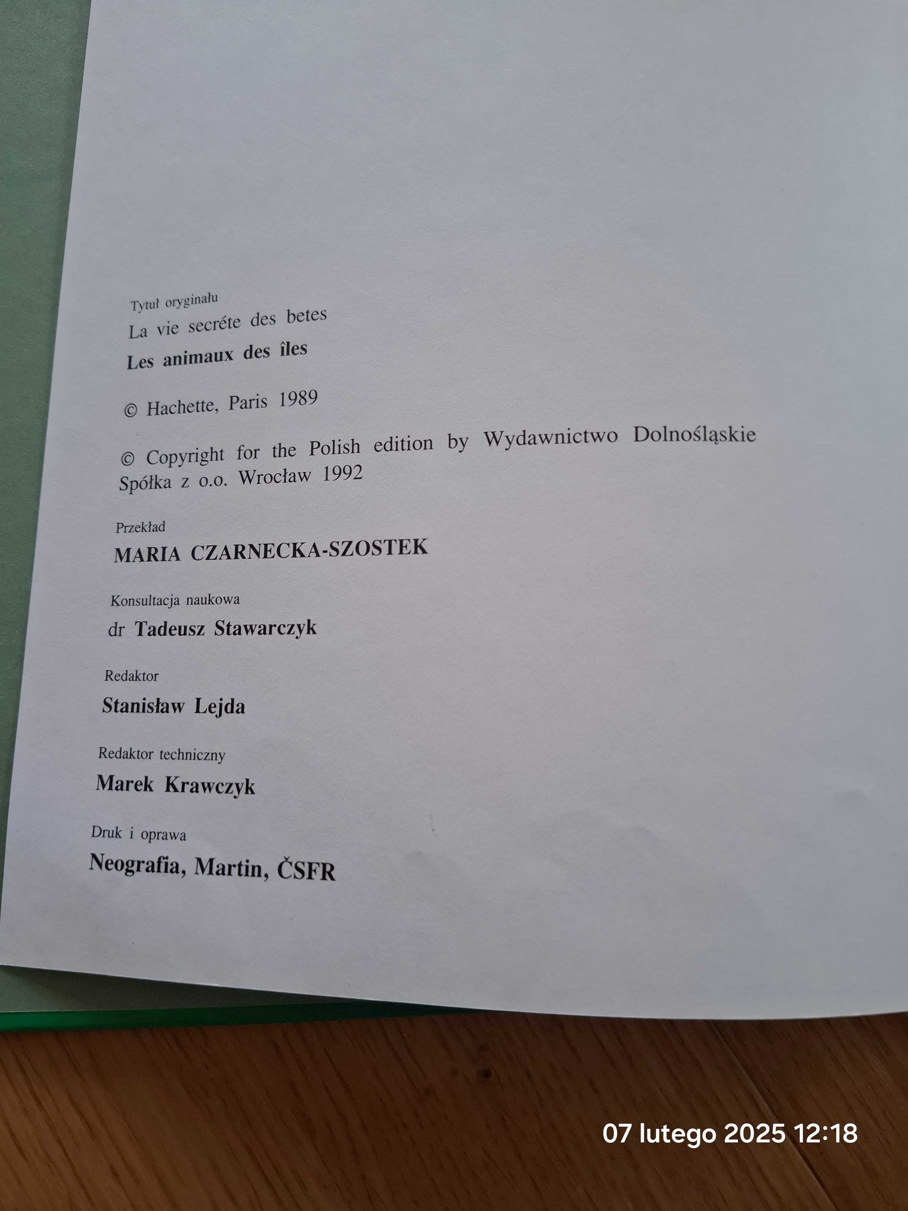 Książka Tajemnice zwierząt "Zwierzęta z wysp" Wydawnictwo Dolnośląskie