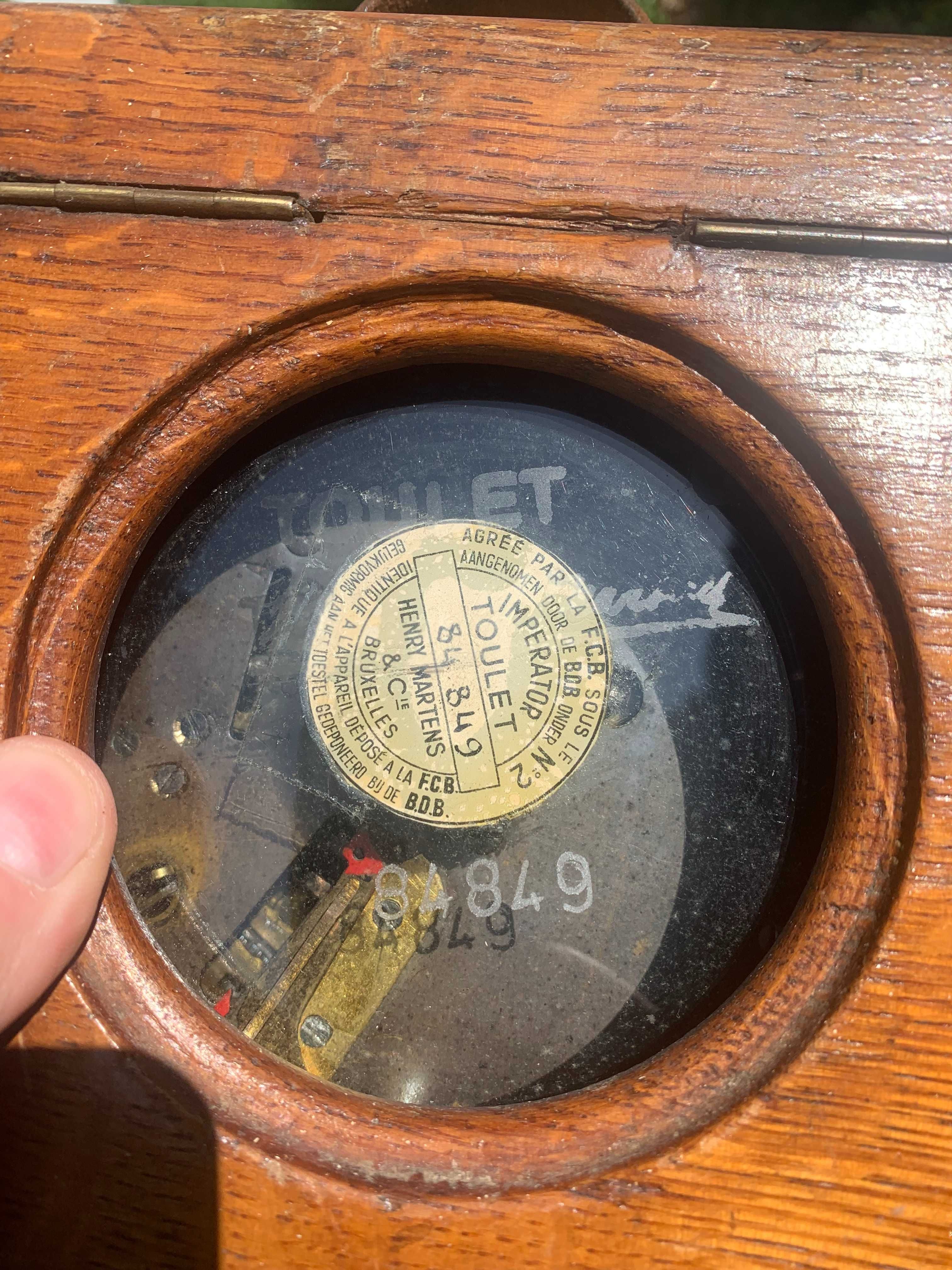 Stary zegar do pomiaru lotów gołębi, Coulet Toulet, Vintage