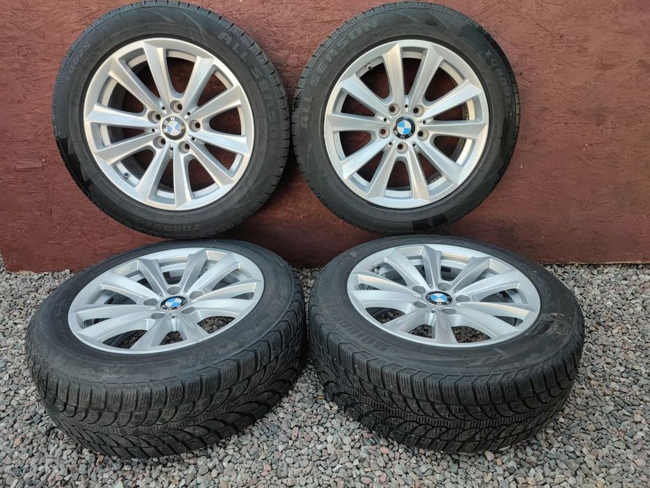 BMW F06 / F10 / F10N / F11 / F12 / F13 ORYGINALNY KOMPLET ALUFELG STYLING 236 4X17 8Jx17EH2+IS30 + OPONY ZIOMWE / WIELOSEZONOWE + CZUJNIKI TMPS O NR. 6 780 720 OEM W DOBRYM STANIE