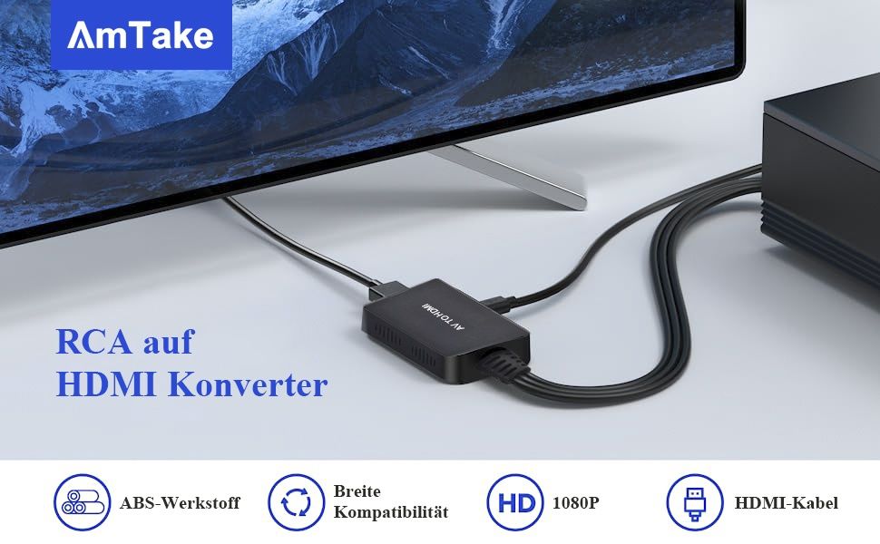 Konwerter AV na HDMI RCA na HDMI  adapter cinch