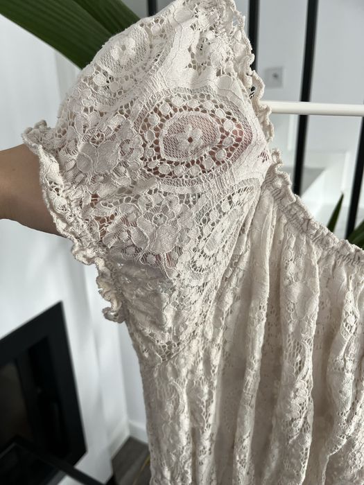Sukienka Boho sukienka slubna casual koronka gipiura M L