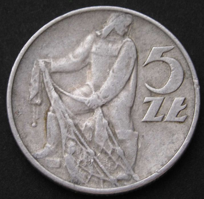 Polska 5 złotych 1974 - rybak   .