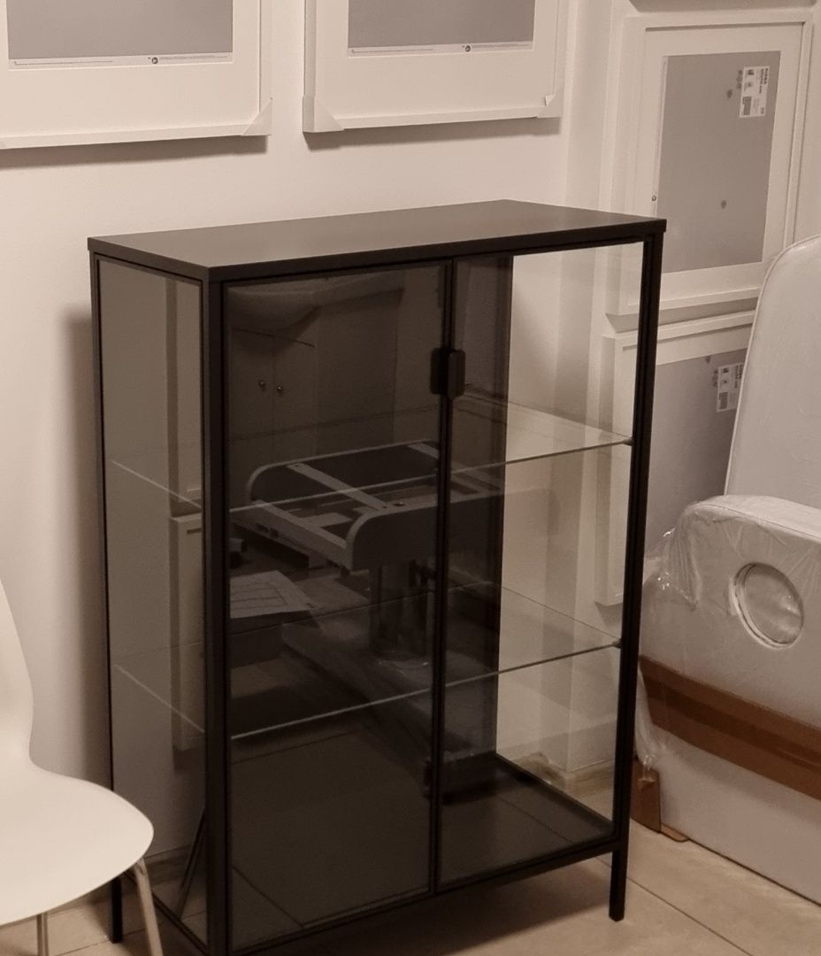 IKEA RUDSTA Witryna, antracyt, 80x37x120 cm