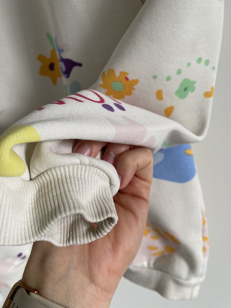 Bluza kremowa kwiaty 134 kolorowe kwiaty jak newbie
