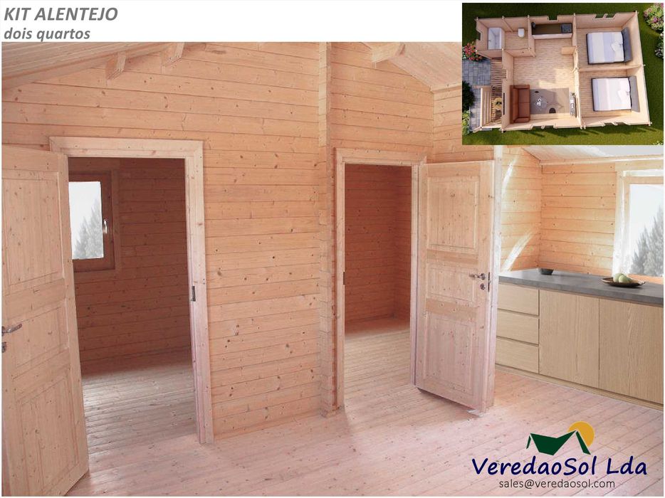 Casa madeira ALENTEJO - Almeria 44mm T2 - 59m² - Preço Fábrica!