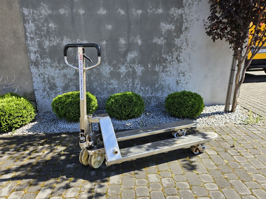 Wozek paletowy paleciak z nierdzewki kwasowka paleciak kwasowy