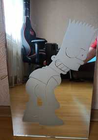 Зеркало с рисунком Bart Simpson