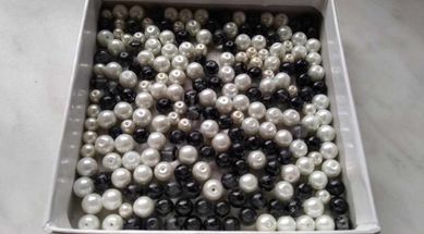 Koraliki perły ecru półfabrykaty do wyrobu biżuterii
