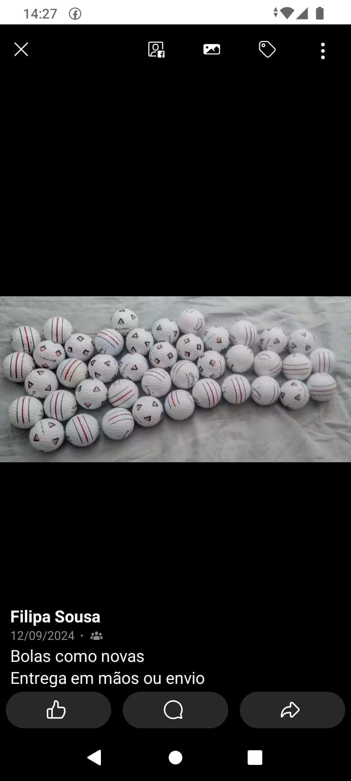 Bolas de golfe 1€30 cada