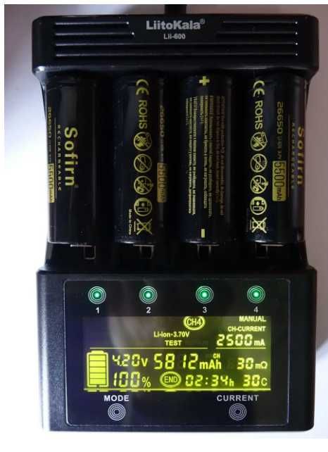 Аккумулятор Sofirn Li-Ion 3,7 В 26650 5500 мАч.