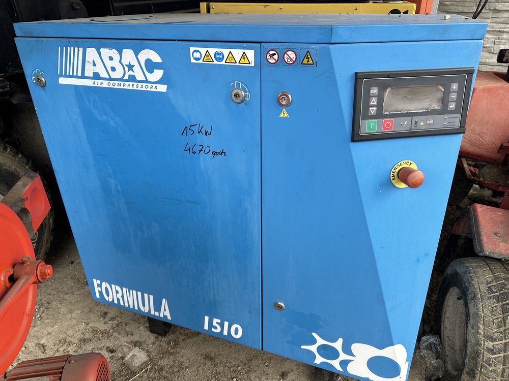 Abac srubowy 15kw 1930l/min super stan