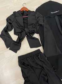 Оригинал Dolce Gabbana 38 S M шелк костюм широкие брюки разрез топ