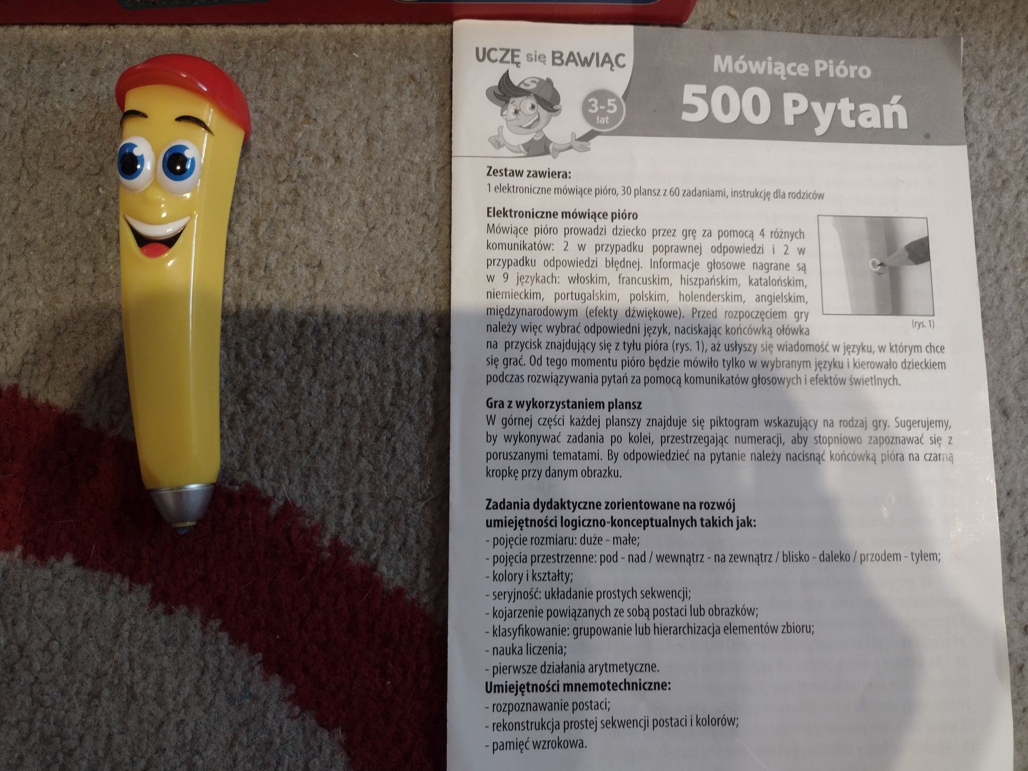 Gra 500 pytań Mówiące pióro Clementoni