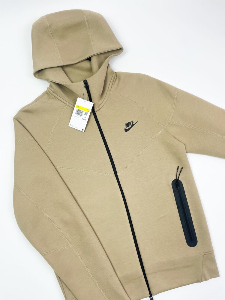 Оригінал! Зіп Худі Nike Tech Fleece бежеве (S) Нове з бірками!