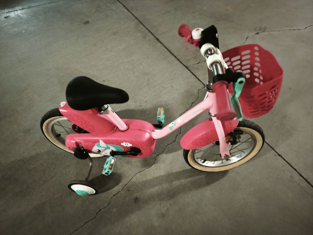 Bicicleta criança Decathlon roda 14 com rodinhas