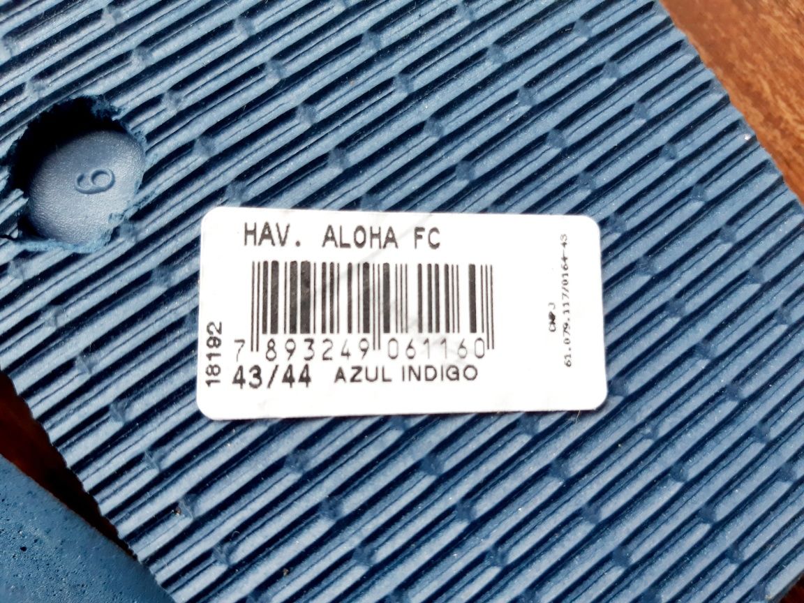 Chinelas Havaianas mod. Aloha FC tam. 43/44 azul ingigo - novas