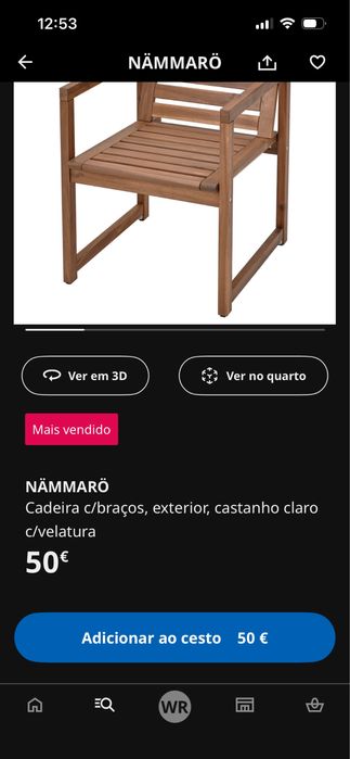 2 cadeiras exterior metade do preço