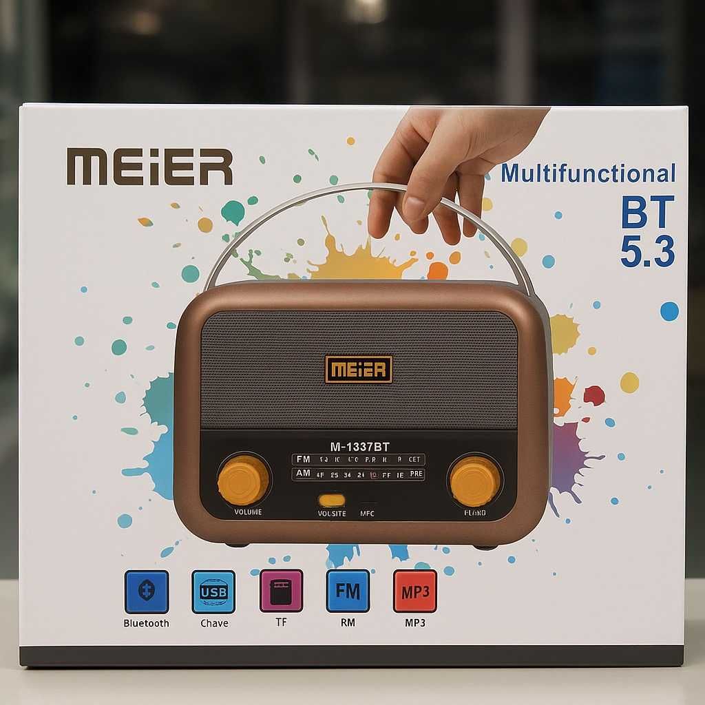 MEIER M-1937BT – Rádio Vintage Multifuncional com Bluetooth 5.3