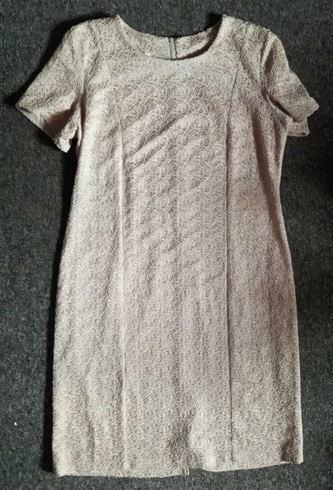 Wizytowa sukienka ciemny beż r. 50
