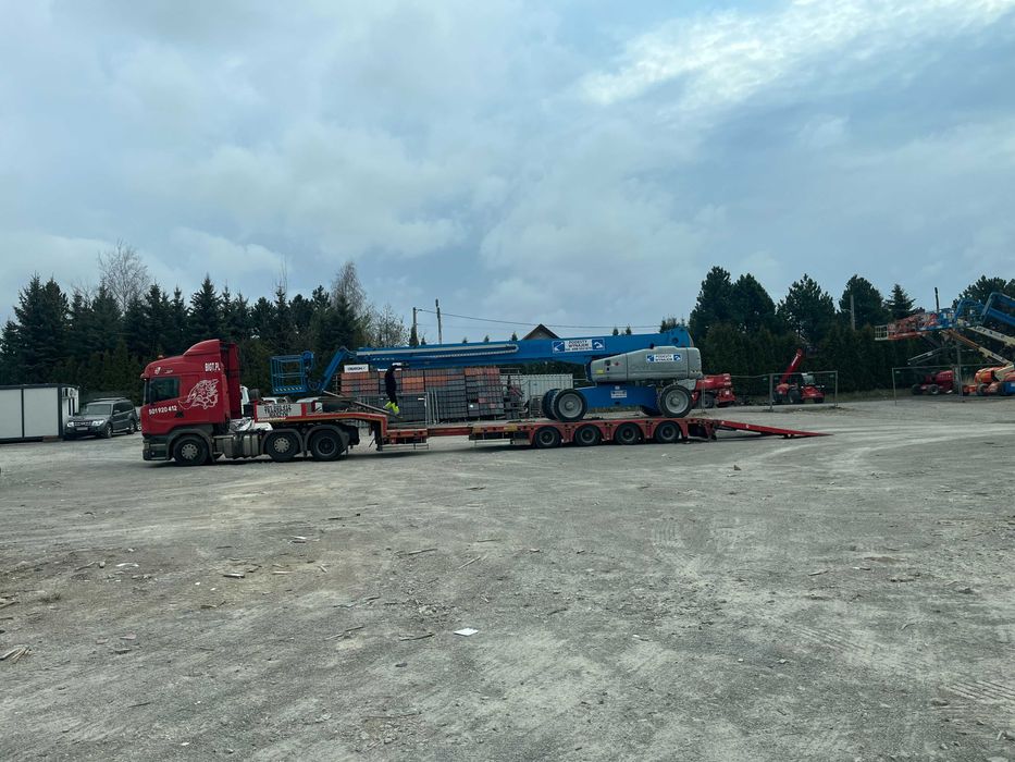 Wynajem podnośników przegubowych oraz teleskopowych od 16 m do 43 m.