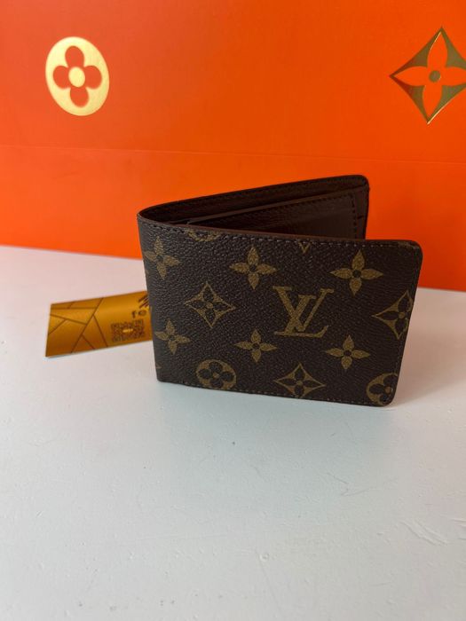 Skórzany portfel Louis Vuitton monogram skóra naturalna LV premium