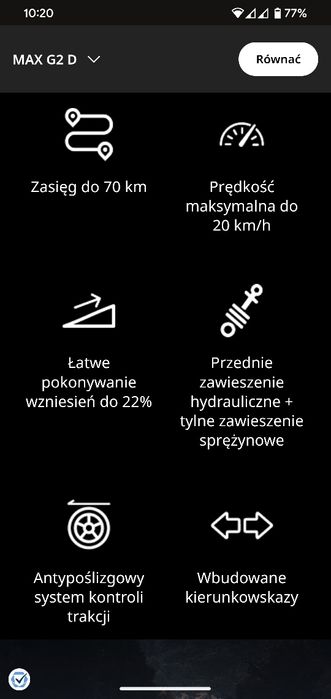Ninebot G2 MAX 70km amortyzacja