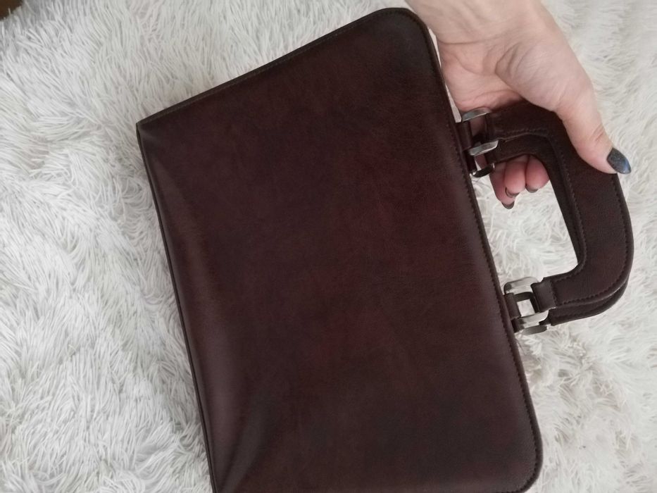 aktówka skórzana brązowa A4