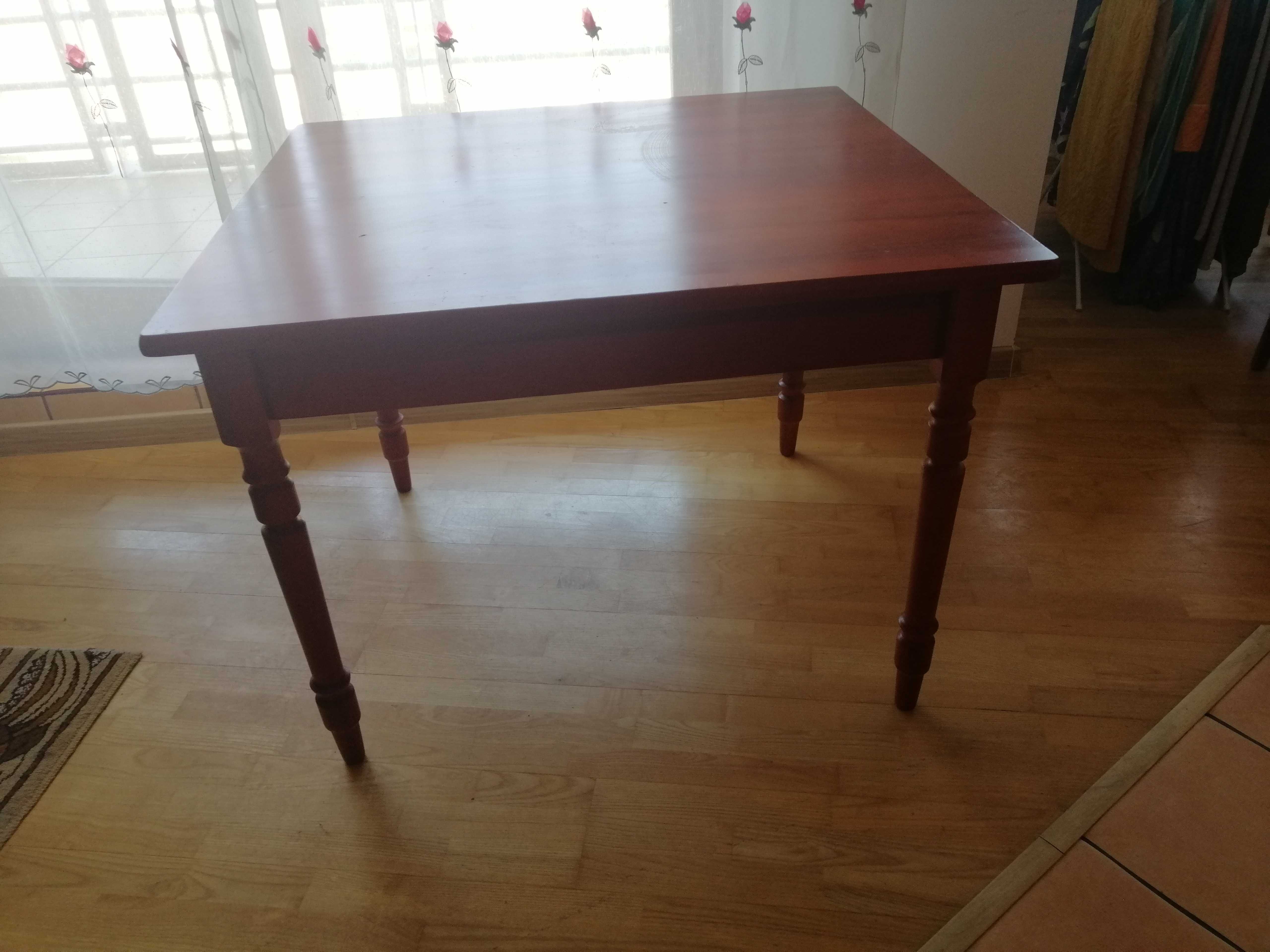 Stół drewniany z szufladą, retro, vintage, od stolarza, okazja!
