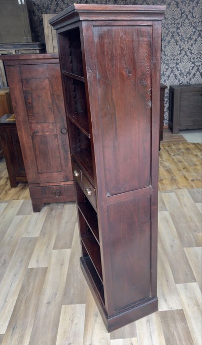 Regał z drewna, biblioteczka kolonialna, rustykalna, vintage