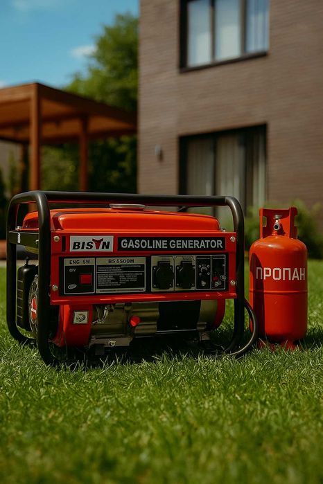 Генератор Bison 3 кВт газ / бензин Оригінал мідна обмотка 1 -фазний