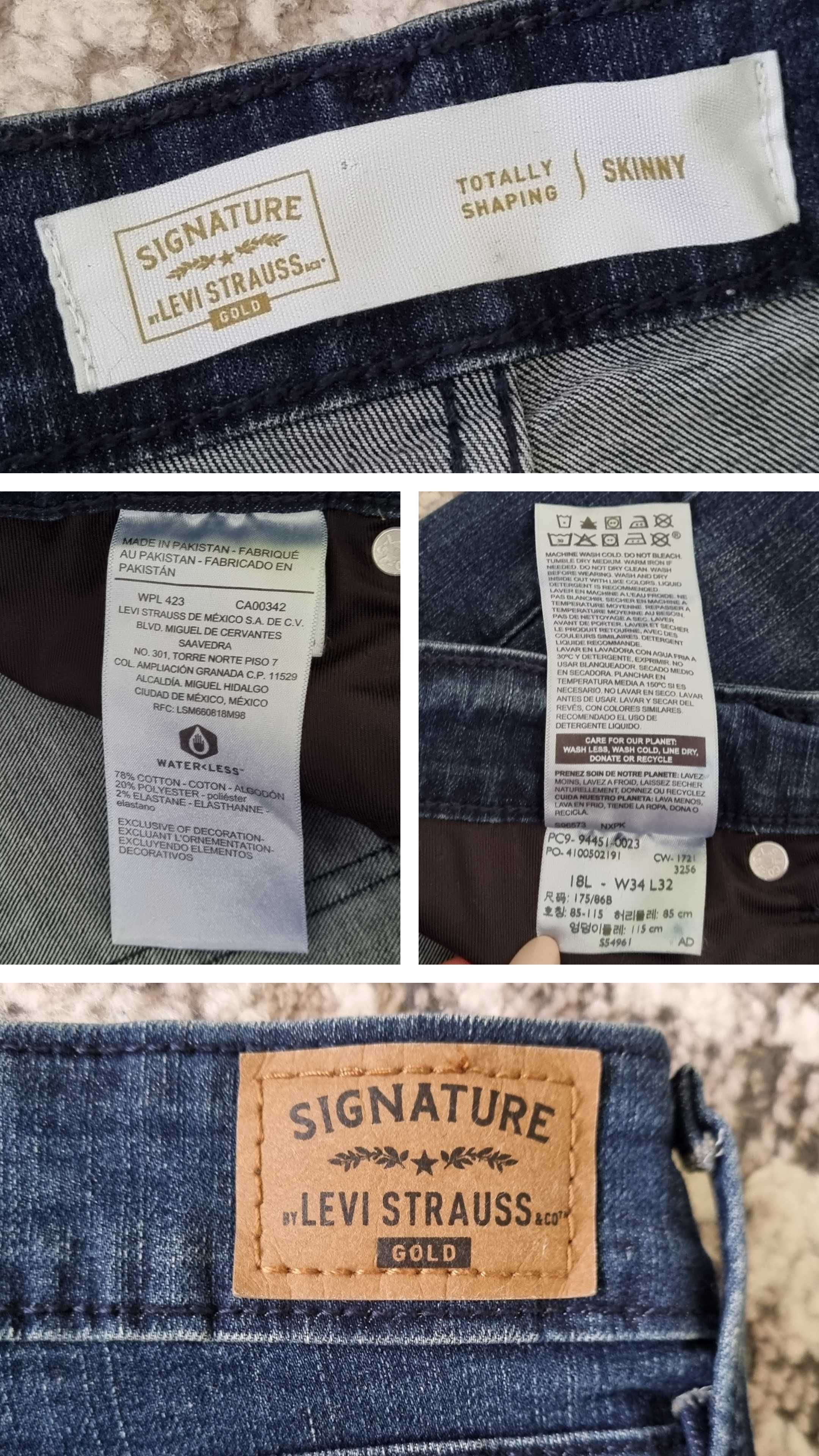 Jeansy spodnie damskie Signature Levi Strauss Gold rozmiar 34/32