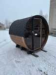 Sauna Beczka 200cm Panoramiczna Bania Ruska Przeszklona Sauna Fińska