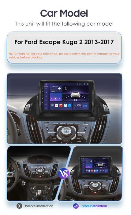 Radio 2din Android Ford Kuga 2 Escape 3 12-19r wifi gps