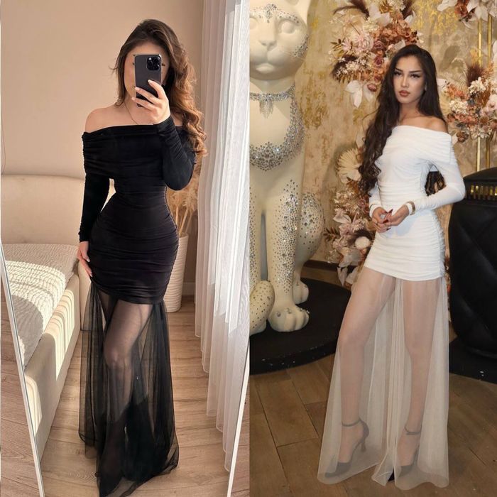 Женское платье с юбкой сетка 42-46 Жіноча сукня чорний,білий