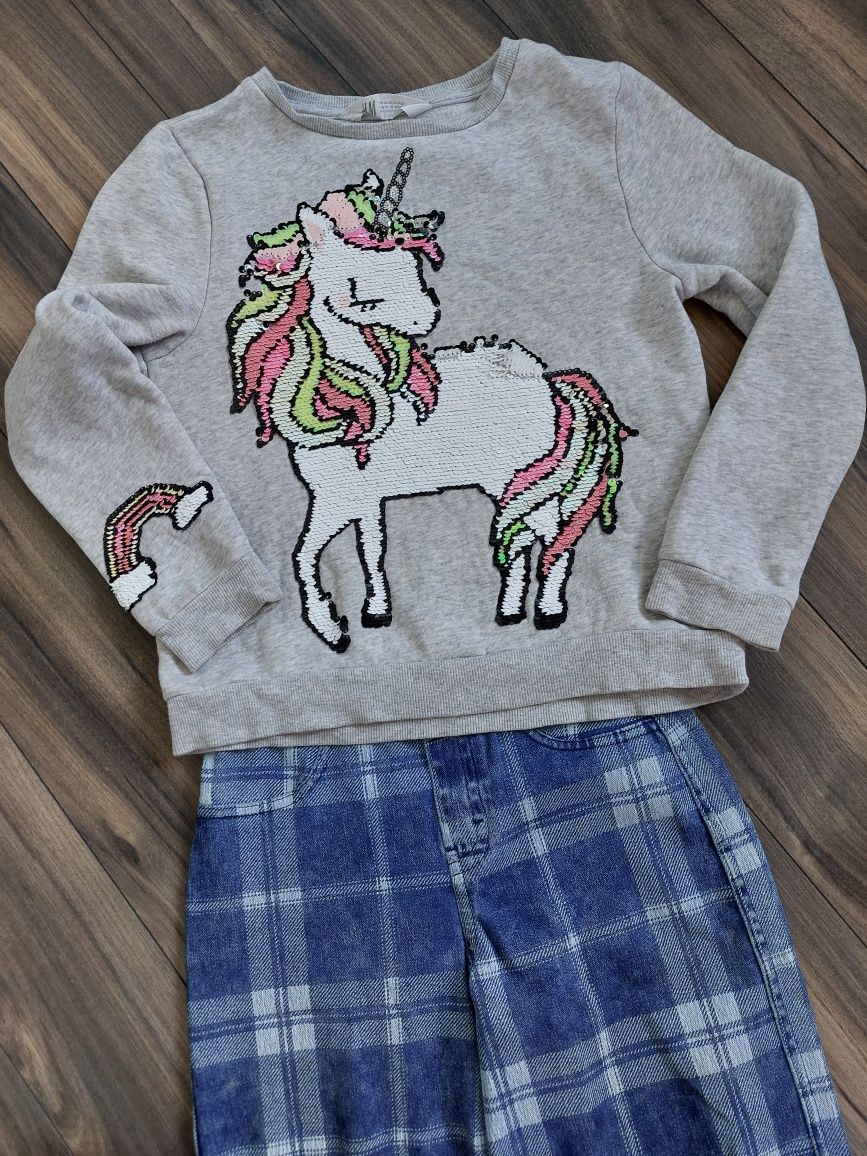 Bluza motyw unicorn rozm 134/140 H&M