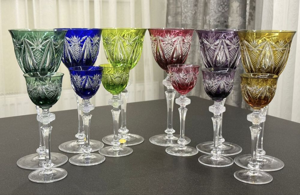 Винтажные хрустальные фужеры для вина WMF Cristal Cabinet GDR Германия