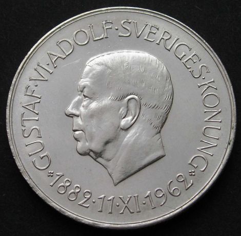Szwecja 5 koron 1962 - król Gustaw VI Adolf - srebro