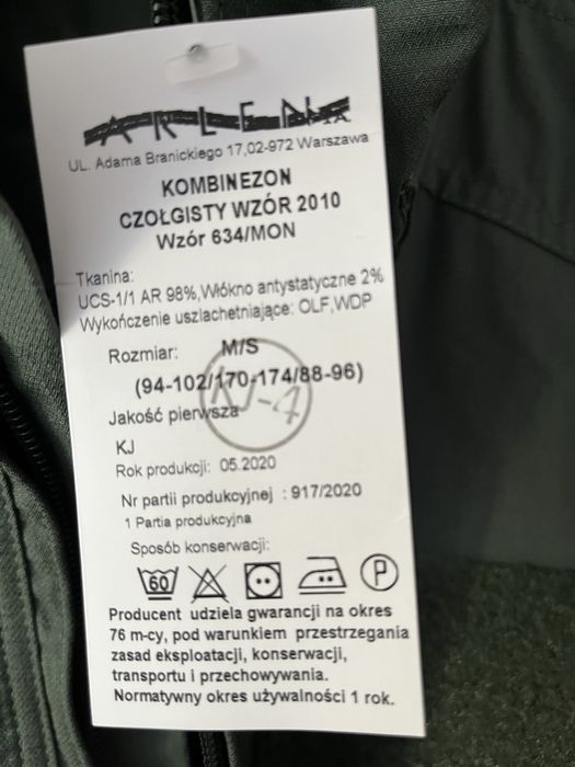 Kombinezon czołgisty wzór 2010 nowy