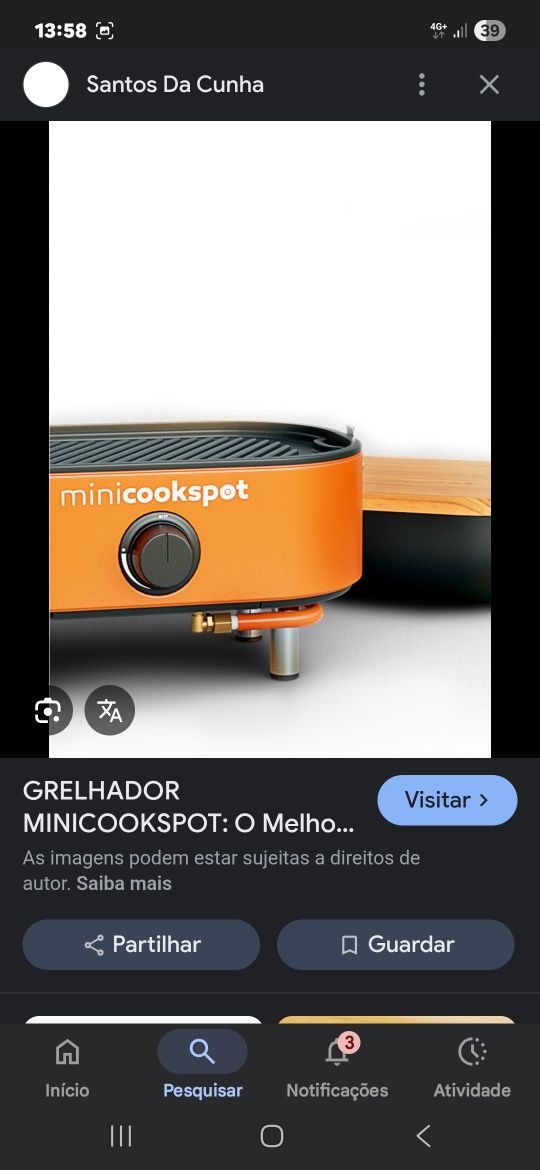 Grelhador Galp a Gaz