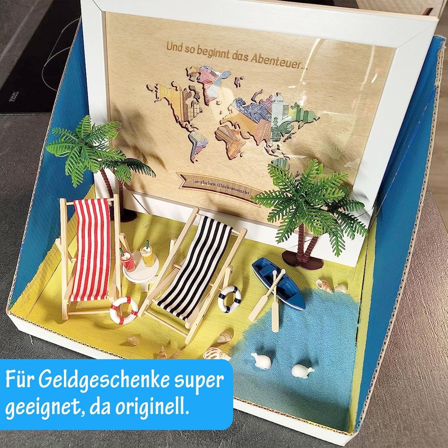 Miniaturowy zestaw dekoracji w stylu plażowym do domku dla lalek