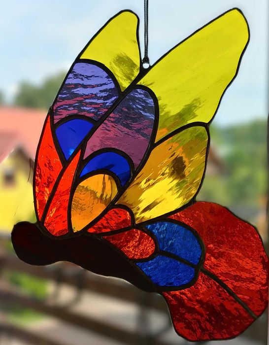 Zawieszka okienna witraż Motyl szkło witrażowe Tiffany